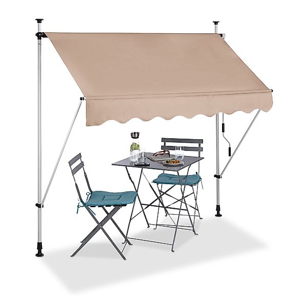 relaxdays Klemmmarkise beige 200 x 120 günstig online kaufen