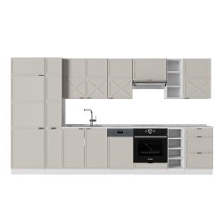Vicco Küchenzeile Fame-Line, GrauBeige/Weiß/Weiß, 355 cm günstig online kaufen