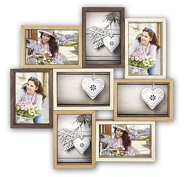 matches21 HOME & HOBBY Bilderrahmen Holz Bilderrahmen Collage braun, beige, günstig online kaufen