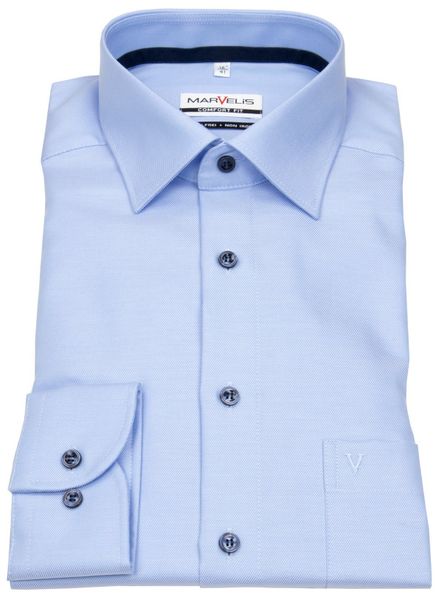MARVELIS Businesshemd Comfort Fit bügelfrei Kentkragen günstig online kaufen