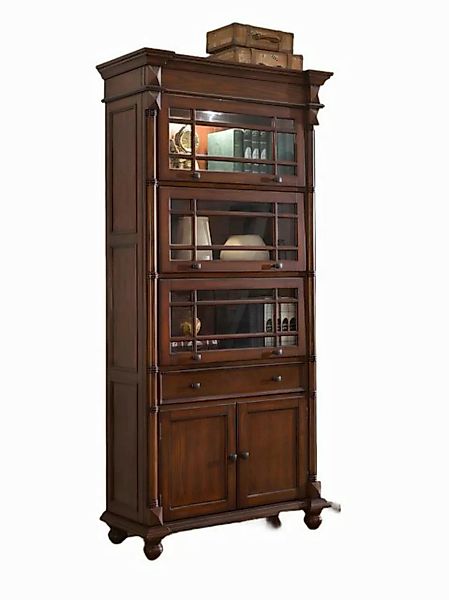 Xlmoebel Vitrine Traditioneller Schrank mit Bücherregal und Vitrine aus Gla günstig online kaufen