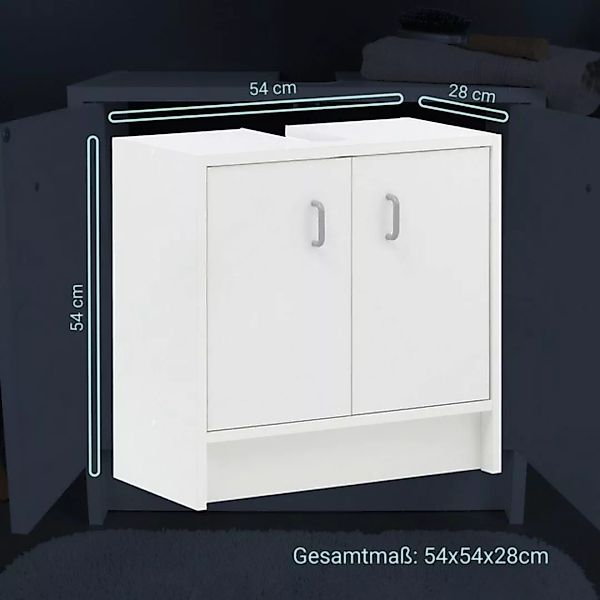 Badmobil Waschbeckenunterschrank DORE Waschbeckenunterschrank in Weiß – 54 günstig online kaufen