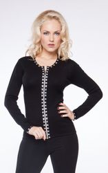 Passioni Strickjacke mit Reißverschluss mit quadratischen günstig online kaufen