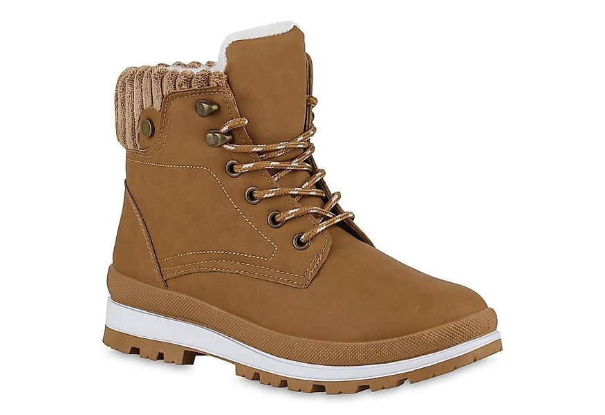 VAN HILL 840852 Stiefelette Damen Warm Gefütterte Worker Boots Profil-Sohle günstig online kaufen