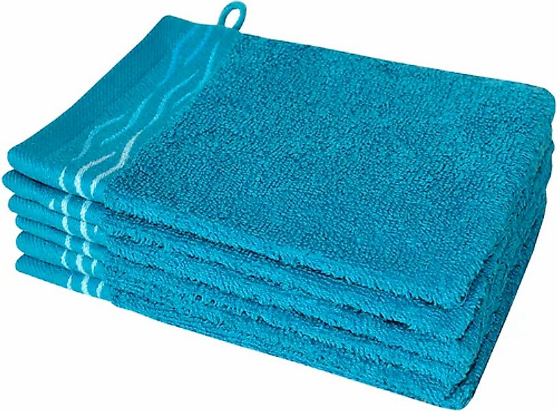 Dyckhoff Waschhandschuh »Wave«, (Set, 6 St., 6er Set Waschhandschuhe 16 x 2 günstig online kaufen