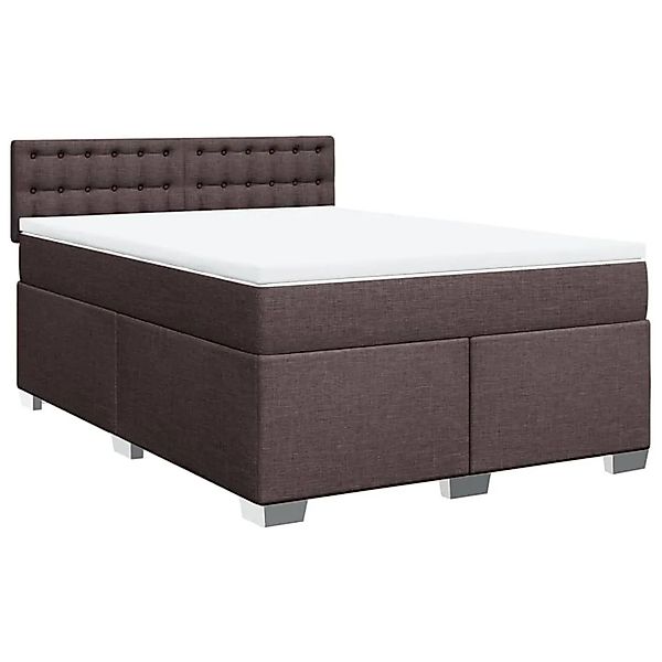 vidaXL Boxspringbett mit Matratze Dunkelbraun 140x200 cm Stoff 3285928 günstig online kaufen