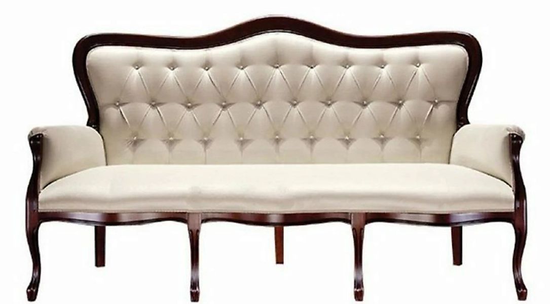 Casa Padrino Chesterfield-Sofa Luxus Barock Chesterfield Sofa Beige / Dunke günstig online kaufen