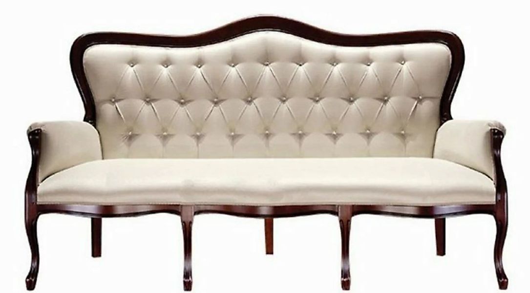 Casa Padrino Chesterfield-Sofa Luxus Barock Chesterfield Sofa Beige / Dunke günstig online kaufen