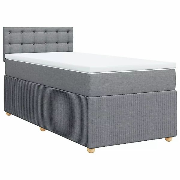 vidaXL Bett Boxspringbett mit Matratze Hellgrau günstig online kaufen