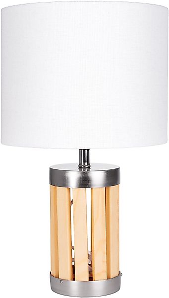 BRUBAKER Tischleuchte Nachttischlampe Holz, Tischlampe, Ohne günstig online kaufen