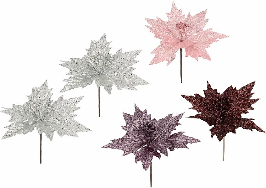 I.GE.A. Kunstblume "Poinsettia" Kunstblume, Dekoblume, 5er Set günstig online kaufen