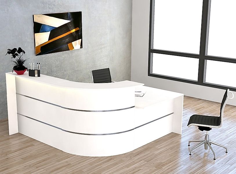 KERKMANN Empfangstheke L-Theke Bari klein mit Beratungsplatz weiß günstig online kaufen