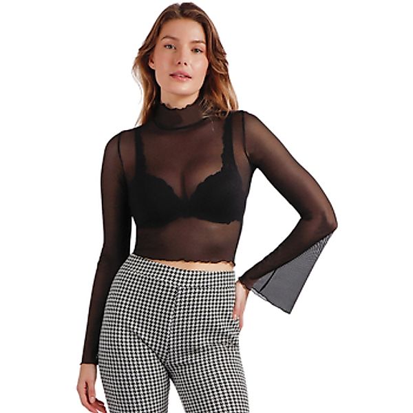 Admas  Blusen Tüll-Top Stehkragen ausgestellte lange Ärmel Christmas günstig online kaufen