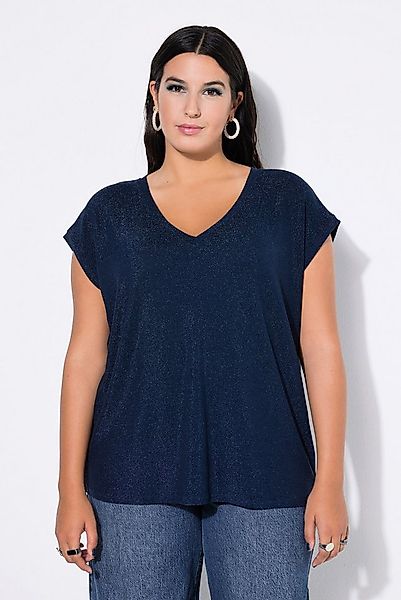 Studio Untold T-Shirt Top Glitzer-Jersey V-Ausschnitt günstig online kaufen