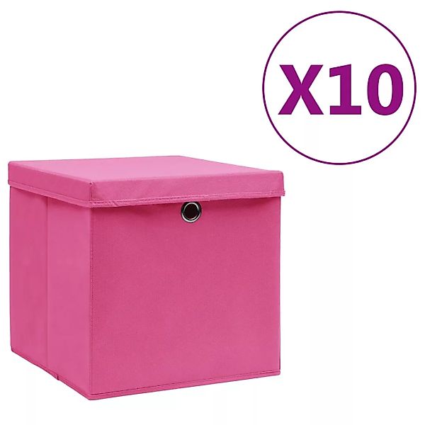 Aufbewahrungsboxen Mit Deckeln 10 Stk. 28x28x28 Cm Rosa günstig online kaufen