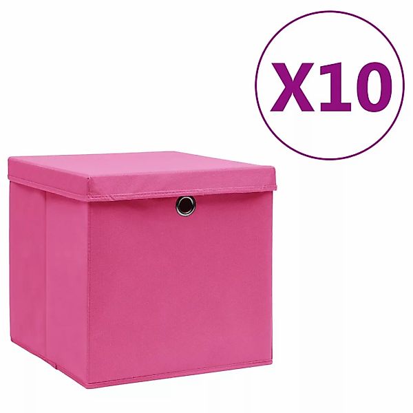 Aufbewahrungsboxen Mit Deckeln 10 Stk. 28x28x28 Cm Rosa günstig online kaufen