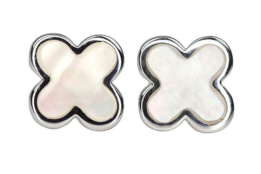 SILBERMOOS Paar Ohrstecker Kleine Kleeblatt-Ohrstecker mit Perlmutt, 925 St günstig online kaufen