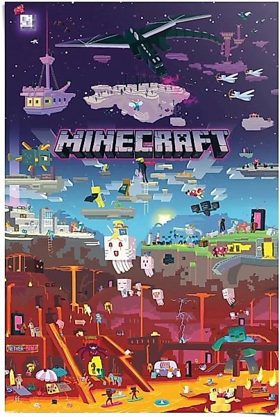 Reinders Poster "Poster Minecraft - world beyond", Spiele, (1 St.) günstig online kaufen