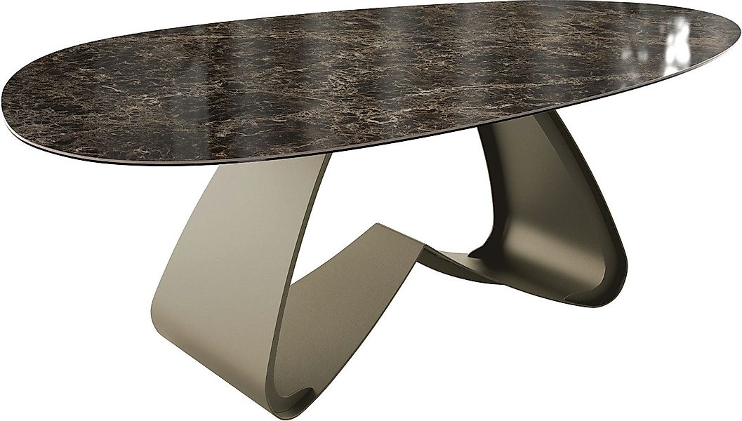 DELIFE Esstisch Edge, Oval Keramik Laminam®Emperador günstig online kaufen