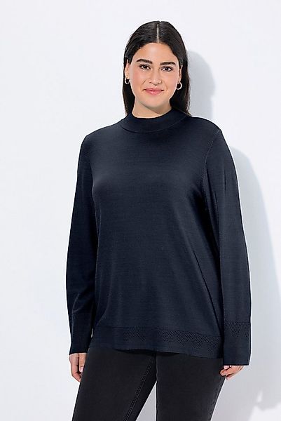 Ulla Popken Strickpullover Pullover Stehkragen Langarm Rippbündchen günstig online kaufen