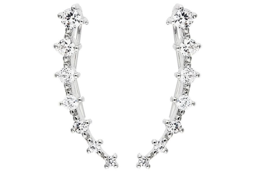 LÖB Ohrklemme Ohrklemme Silber Zirkonia Stein Ohrringe Ohrkletterer Bogen M günstig online kaufen