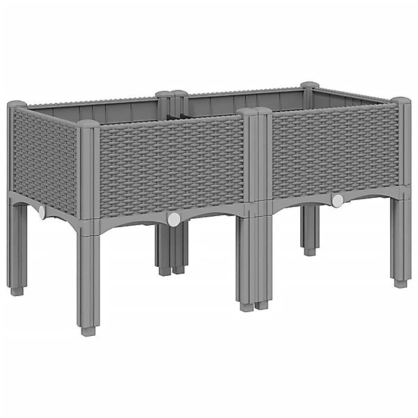 vidaXL Blumentopf Pflanzkasten mit Beinen Hellgrau günstig online kaufen