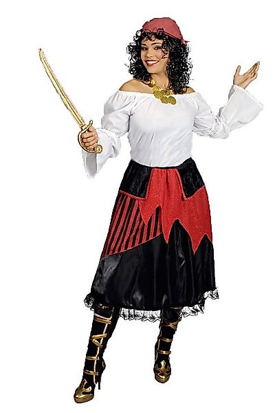 Karneval-Klamotten Piraten-Kostüm Damen Piraten-Rock Damenkostüm Piratin, F günstig online kaufen