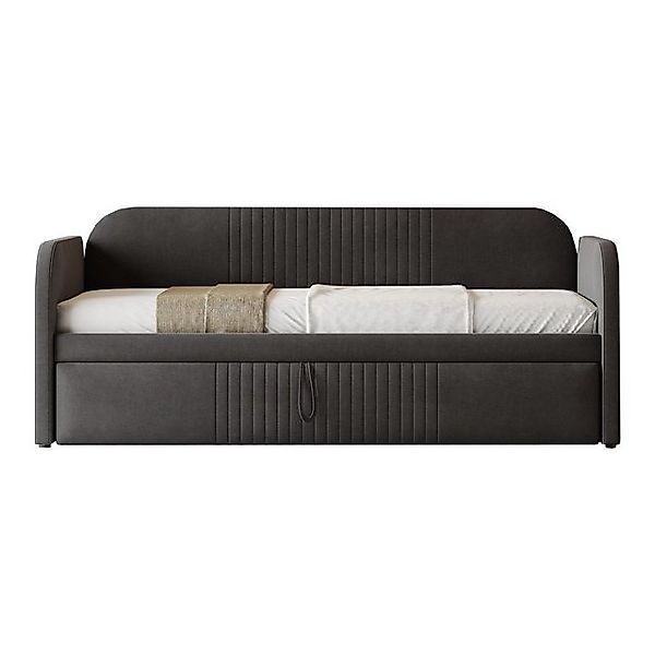 HAUSS SPLOE Polsterbett 90/180x190 cm Ausziehbares Schlafsofa mit Streifen, günstig online kaufen