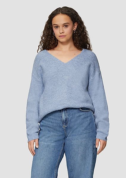 QS Strickpullover Weicher Pullover mit Rippstruktur günstig online kaufen