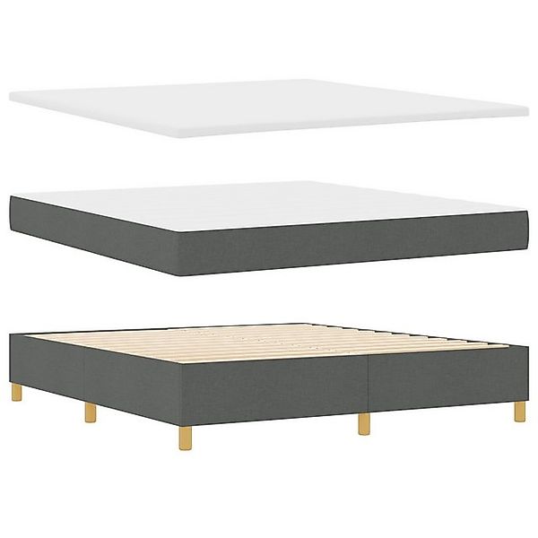 vidaXL Bett Boxspringbett mit Matratze & Bank Dunkelgrau 180x200 cm Stoff ( günstig online kaufen