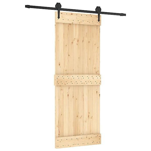 vidaXL Schiebetür mit Beschlag 80x210 cm Massivholz Kiefer 3203200 günstig online kaufen