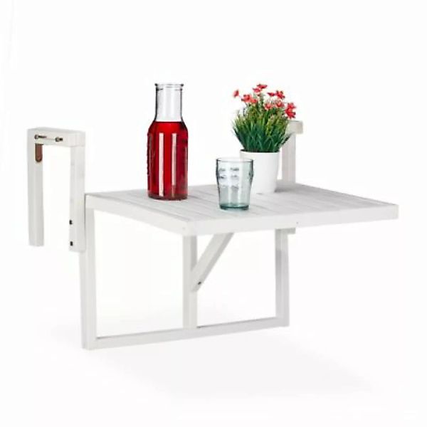 relaxdays Holz Balkontisch klappbar weiß günstig online kaufen