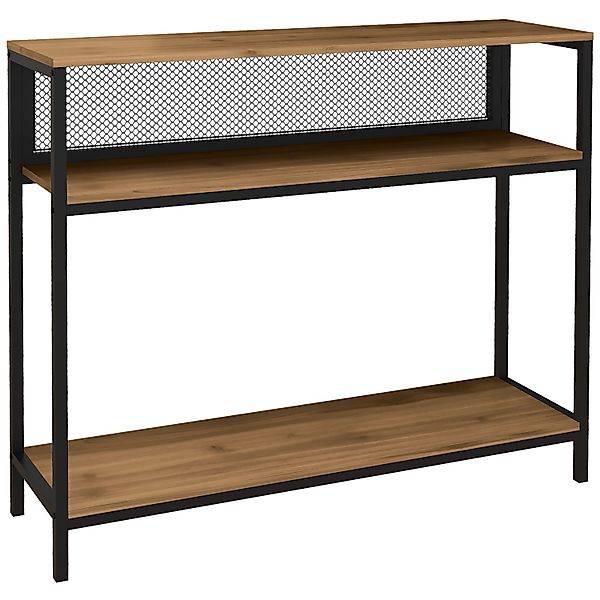 HOMCOM Konsolentisch Spanplatte Eisen 100L x 29,5B x 90H cm Rustikal-Braun günstig online kaufen