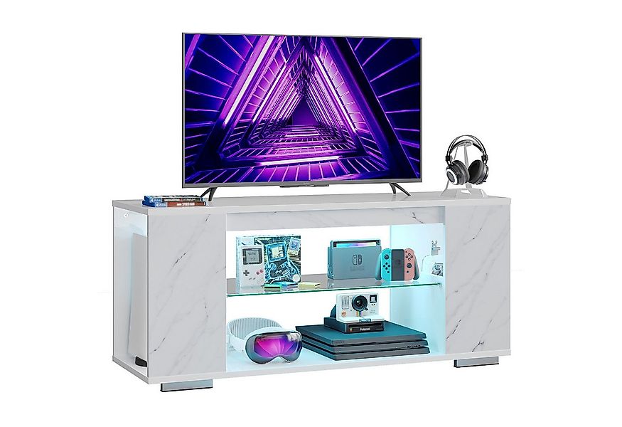 Pinmoco TV-Schrank tv lowboard, TV-Schrank mit 7 Lichtfarben, Stauraum, 120 günstig online kaufen