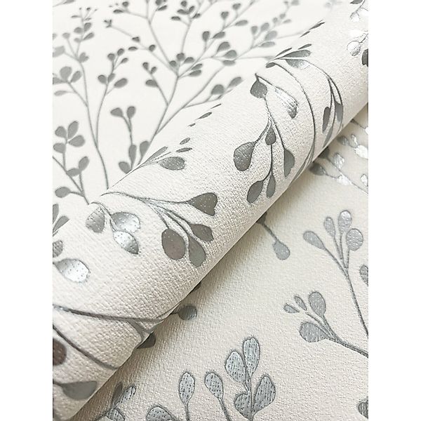 Newroom Vliestapete Emma Silver Zweige Floral günstig online kaufen