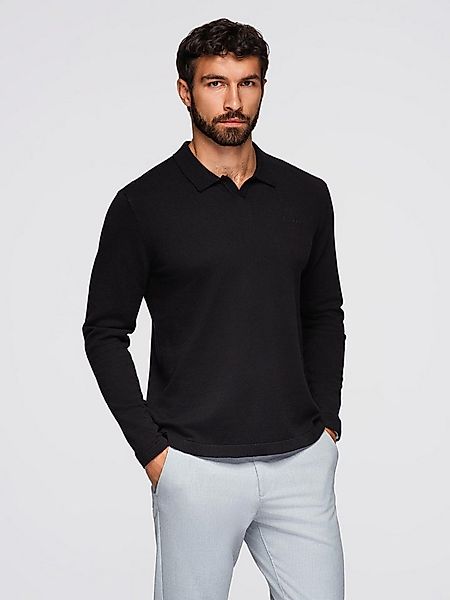 OMBRE Langarm-Poloshirt Herren-Polopullover mit Stickerei auf der Brust günstig online kaufen