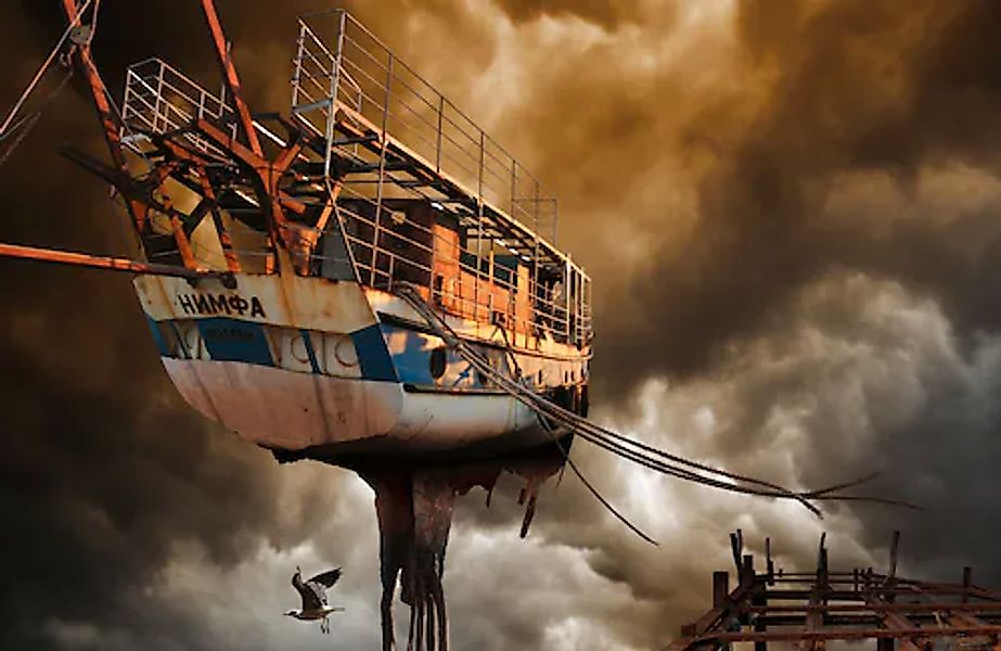 Papermoon Fototapete »Photo-Art RAYMOND HOFFMANN, BOOT IN DEN WOLKEN« günstig online kaufen