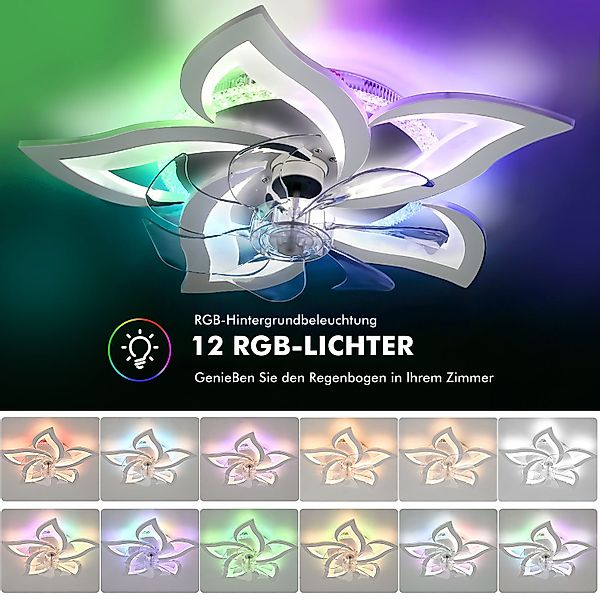 oyajia Deckenventilator 90W Deckenleuchte mit RGB günstig online kaufen