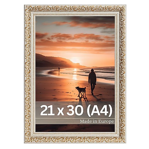 Victor (Zenith) Bilderrahmen Rubens, Bilderrahmen Set Weiß Silber 20x30 cm günstig online kaufen