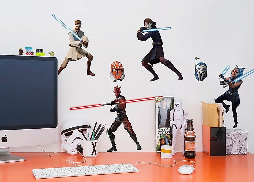 Komar Wandtattoo "Clone Wars Showdown - Größe 100 x 70 cm", (6 St.), selbst günstig online kaufen