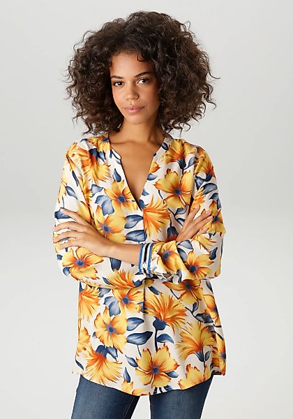 Aniston CASUAL Schlupfbluse mit farbharmonischen, großflächigen Blüten bedr günstig online kaufen