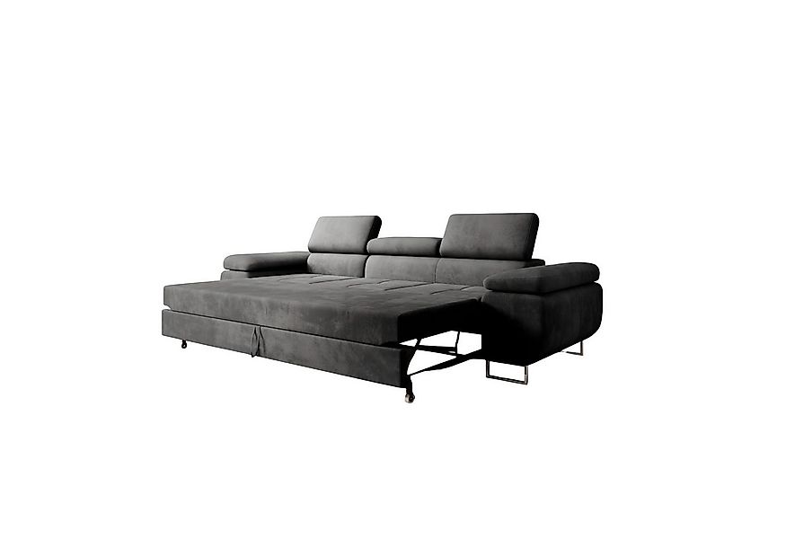 M-Punkt24 Big-Sofa Miami, mit verstellbaren Kopfstützen, Anthrazit, Grau, m günstig online kaufen
