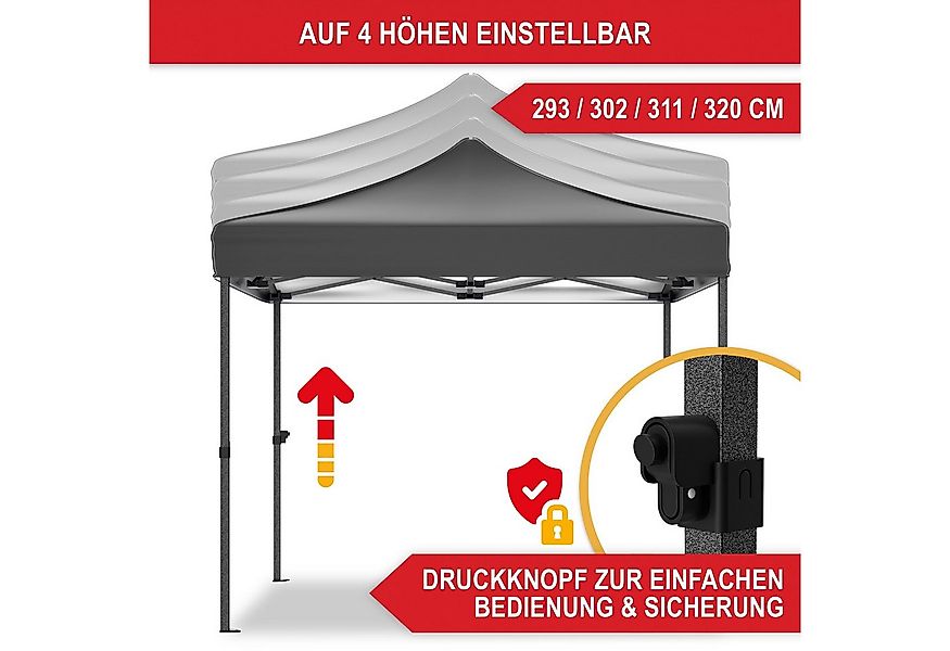 Onbest Pavillon Partyzelt Faltzelt Premium 3x3 Pop-Up mit viel Zubehör, mit günstig online kaufen