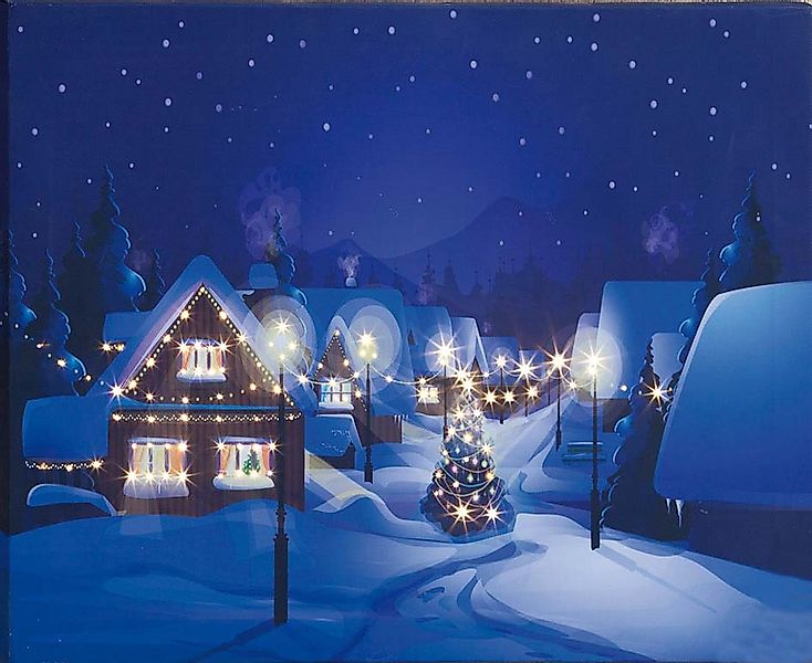 Hellum LED-Bild Dorf im Winter H:30 cm LEDs wws 520910 günstig online kaufen