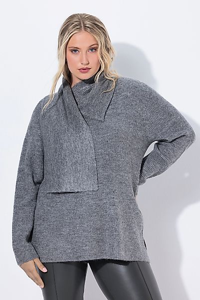 Ulla Popken Strickpullover Pullover Rippstrick integrierter günstig online kaufen