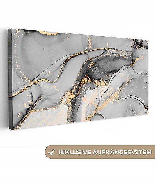 OneMillionCanvasses® Leinwandbild Panorama Marmor - Gold günstig online kaufen