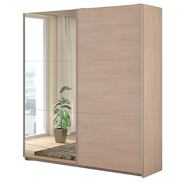 Parisot Kleiderschrank in Jackson Eiche Schiebetürenschrank 2-Türig mit Spi günstig online kaufen