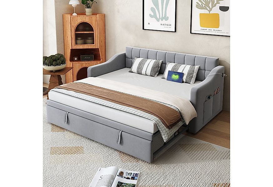 REDOM Polsterbett Schlafsofa Funktionsbett (90/180x190 cm – Integrierte Abl günstig online kaufen