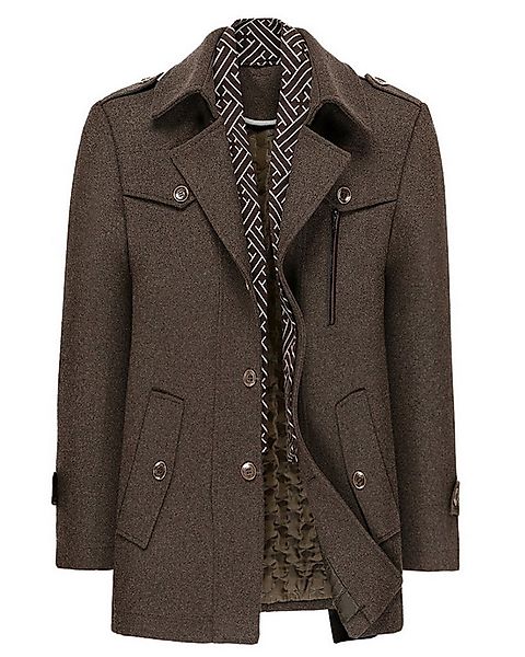 Allthemen Kurzmantel mit abnehmbarem Fake-Kragen Wintermantel Herren Wollma günstig online kaufen