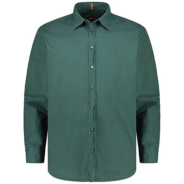 BOSS Freizeithemd mit Biobaumwolle Farbe dunkelgrün Größe: 6XL günstig online kaufen